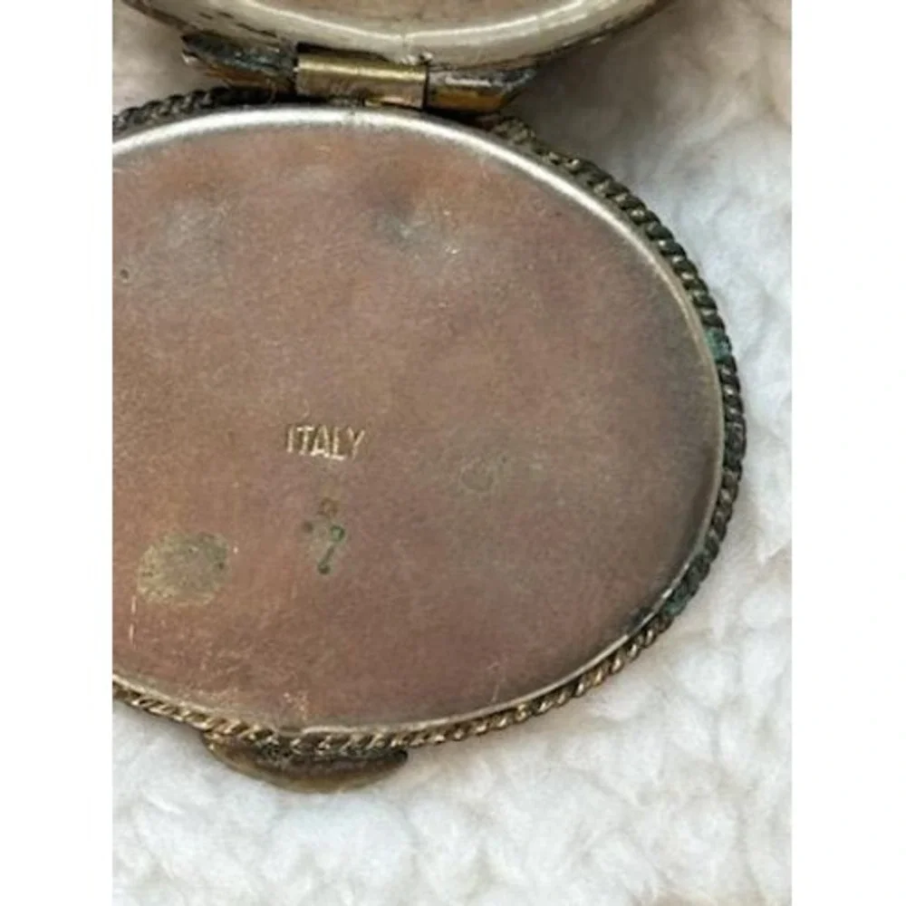 Vintage Pill Box Compact Set of 3 Guilloche Enamel Italian Micro Mosaic